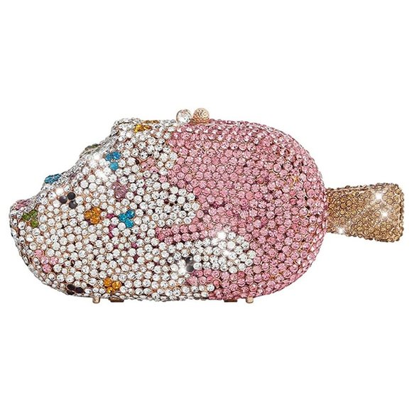 Sparkling Bling Swarovski Crystal Rhinestone Ice Cream Bag Popsicle Clut… - Picture 8 of 17